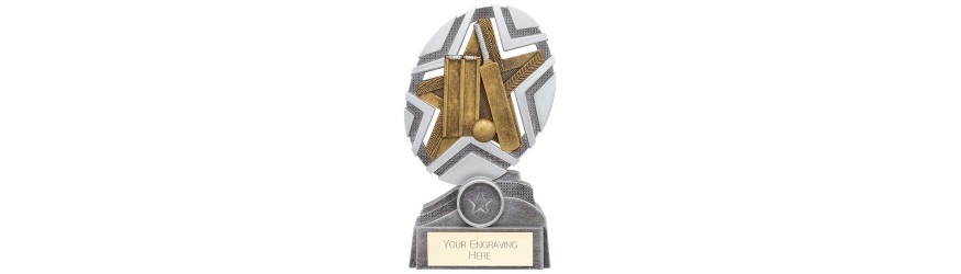 THE STARS CRICKET TROPHY - 3 SIZES - 130MM - 170MM